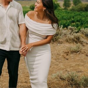 Reformation Maxi White Knit Dress